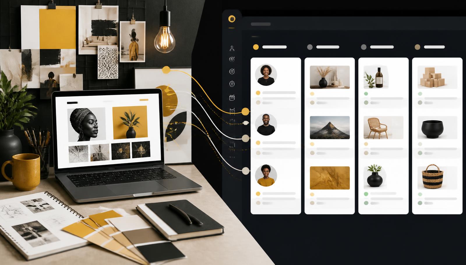 Creh8ive design blog creative workspace connected to an organised Pipedrive CRM pipeline for writers, articles and sponsors